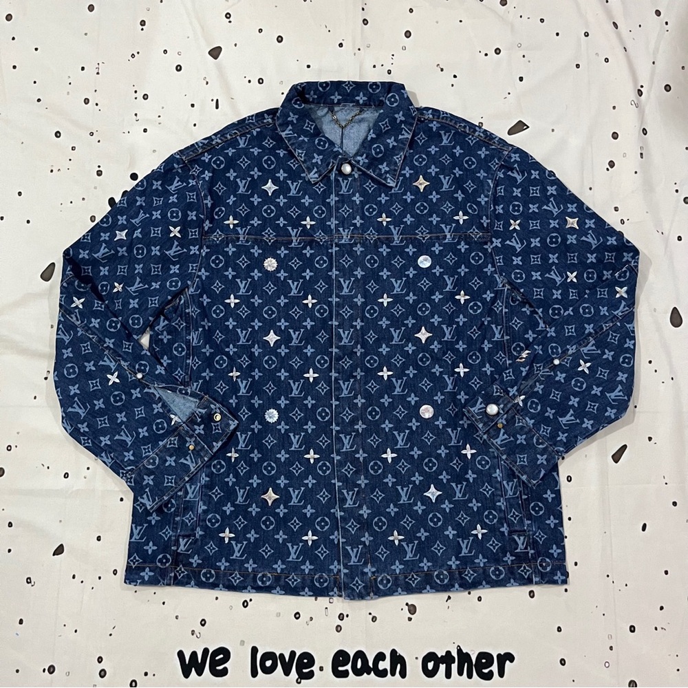 Louis Vuitton Navy Monogram Denim Shirt Jacket